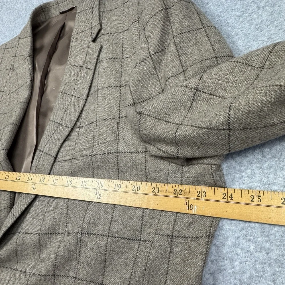 Tommy Hilfiger Wool‎ Blend Windowpane Blazer Mens 44L Double Vent Suit Jacket